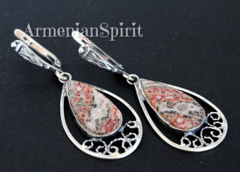 Earrings silver 925 Leopard jasper Armenian Spirit