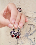 Pomegranate earrings silver 925 red garnet