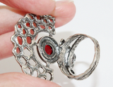 Earrings Ring silver 925 garnet Armenian Spirit