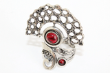 Set Ring Earrings Garnet Sterling silver 925