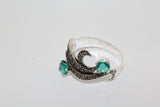 Ring women Sterling silver 925 Green stones