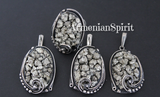 Earrings Silver 925 Pyrite gem