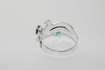 Ring women Sterling silver 925 Green stones