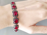 Add a touch of elegance and glamour to any summer outfit with our sterling silver 925 marcasite bracelet for women. Its shiny, eye-catching design is perfect for your next special occasion, from a red dress dinner party to a day at the beach. Shop now on Etsy or eBay.