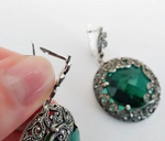 Earrings Silver 925 green topaz Armenian Spirit