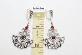 Set Ring Earrings Garnet Sterling silver 925