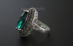 Earrings Ring green topaz Silver 925 Marcasite Armenian Spirit