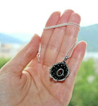 Pendant Poppy Sterling silver 925 garnet