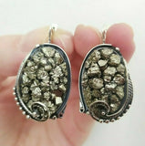 Earrings Silver 925 Pyrite gem