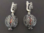 SET Sterling Silver earrings 925 Pomegranate