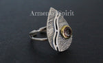 Earrings Ring Pendant Silver 925 Taupe zircon Armenian spirit