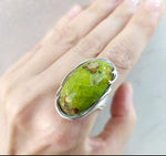 Ring Silver 925 salad green agate