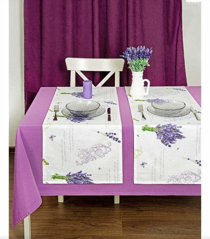 SET 2 Table runners 100% cotton French Provence lavender