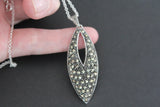 Silver 925 Earrings ring pendant chain Marcasite jewelry women