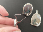 Silver 925 Earrings moss agate