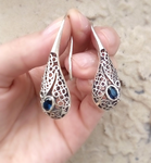 Earrings Sterling silver 925 blue topaz