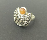 Silver 925 Earrings Ring women carnelian