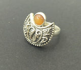 Silver 925 Earrings Ring women carnelian