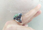 Earrings Ring landscape agate Silver 925