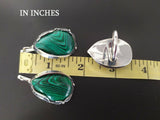 Silver 925 Earrings Ring Malachite