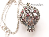 Pomegranate pendant Sterling silver 925 jewelry Persephone