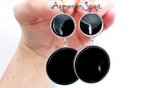 Silver 925 Earrings big Black onyx