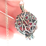 Pomegranate pendant Sterling silver 925 jewelry Persephone