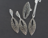 Long earrings silver 925 Marcasite