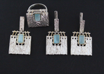 Want to buy silver jewelry set with bluewish moonstone in modern style matching to spring blue coat. The set is handmade by Armenian jewelry makers. 