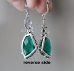 Earrings Green topaz silver 925 Armenian Spirit