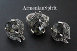 Earrings silver 925 brown topaz Armenian Spirit