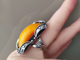 Real Baltic amber ring Sterling Silver 925