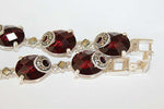 burgundy bracelet silver with marcasites