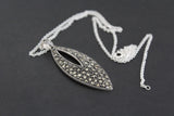 Silver 925 Earrings ring pendant chain Marcasite jewelry women