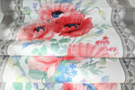 Enhance the beauty of your kitchen, living room or farmhouse with our 100% cotton Gray Pink Poppies table runner. These charming poppy decorations add a touch of vibrancy and warmth to any space. Elevate your home decor with this lovely and versatile piece. Create a charming and inviting farmhouse feel with our Gray Pink Poppies Table Runner. Made from 100% cotton, it's perfect for your kitchen or living room. Shop online now to add a touch of country Provence French decor to your home.