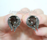 Earrings silver 925 brown topaz Armenian Spirit