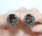 Earrings silver 925 brown topaz Armenian Spirit