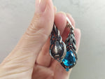 Earrings Sterling silver 925 blue zircon