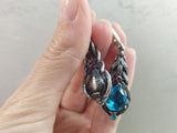 Earrings Sterling silver 925 blue zircon