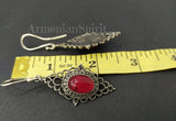 Earrings Hook Silver 925 red