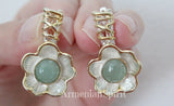 Set ring earrings jade silver 925