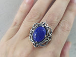 Silver 925 Earrings Ring lapis lazuli