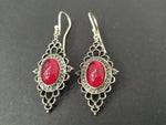 Earrings Hook Silver 925 red