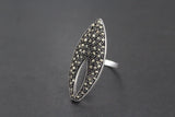 Silver 925 Earrings ring pendant chain Marcasite jewelry women