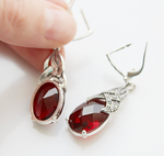 Earrings silver 925 Burgundy topaz Armenian Spirit