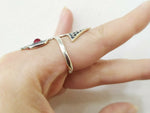 Ring adjustable Silver 925 red quartz