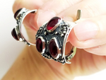 Earrings small silver 925 garnet