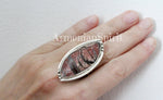 Set jewelry Earrings Ring silver 925 jasper