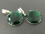 Earrings ring silver 925 emerald green zircon Armenian Spirit