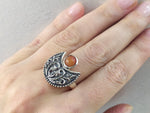 Silver 925 Earrings Ring women carnelian